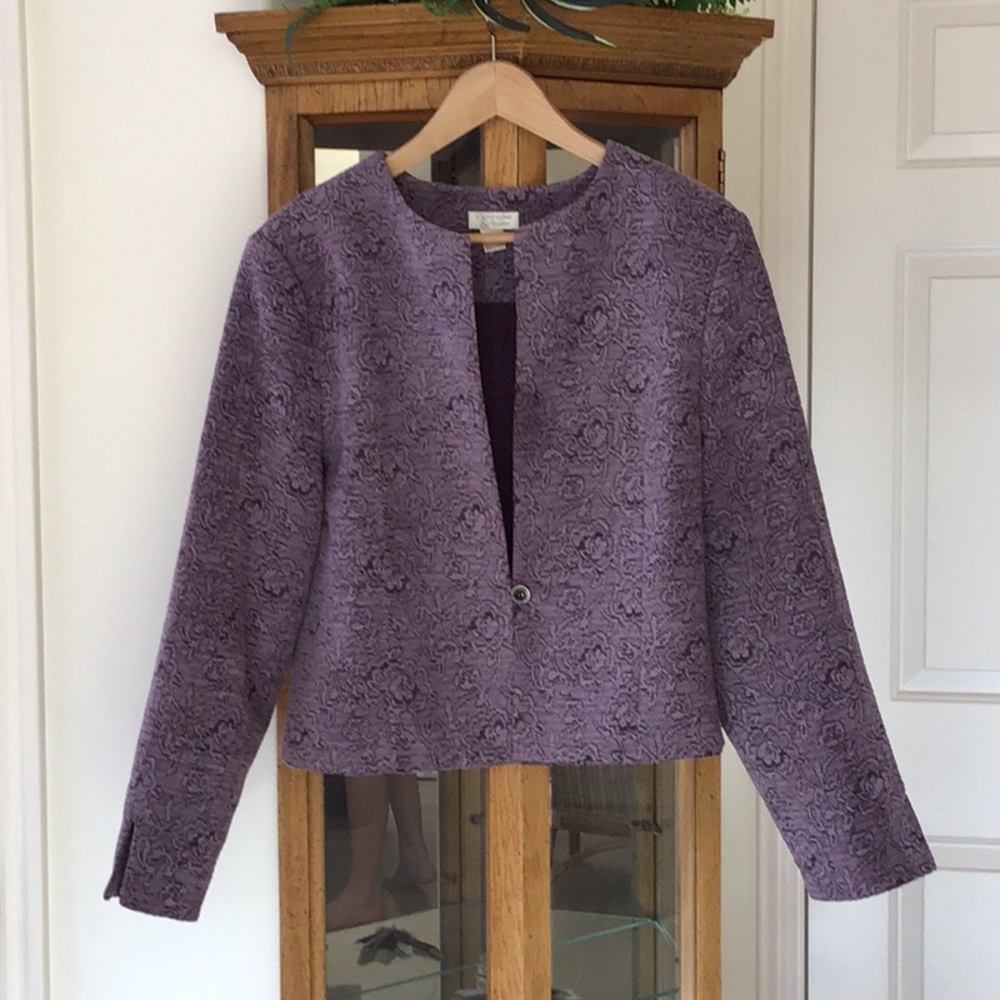 Christopher & Banks purple patterned jacket